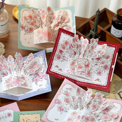 3D Rose Greeting Cards