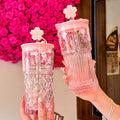 Sakura Glass Cup with Straw Lid