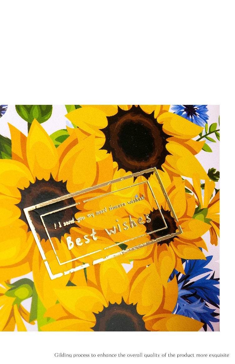 Small 3D Gilt Bouquet Wish Greeting Cards
