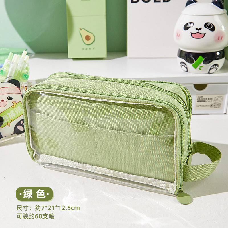 Canvas Multiple Compartments Pencil Pouch