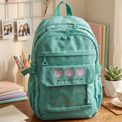 Triple Bear Pastel Kawaii Backpack
