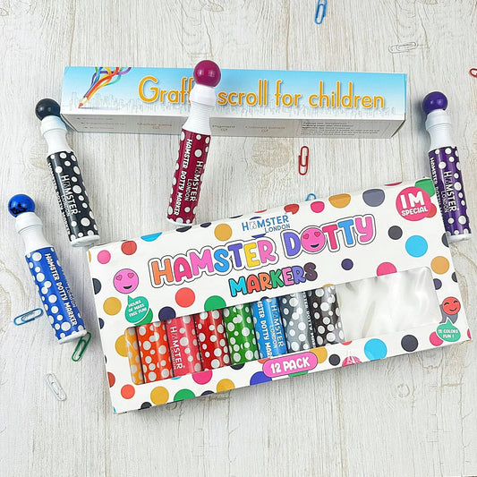 Kids Coloring Duo - Dotty Markers & Sticker Roll