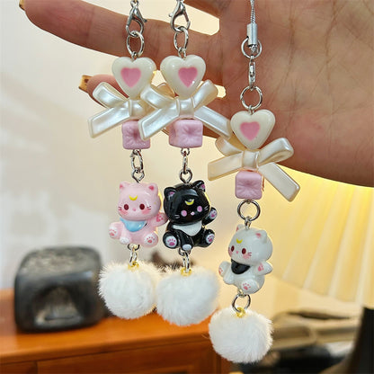 Hello Kitty Fur Ball Beaded Pendant