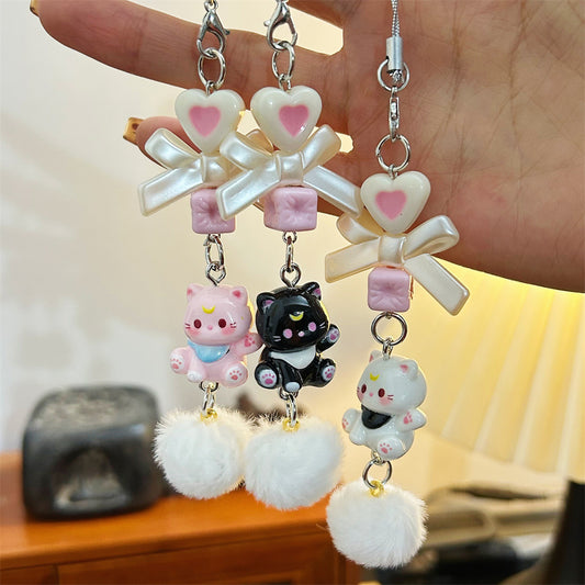 Hello Kitty Fur Ball Beaded Pendant