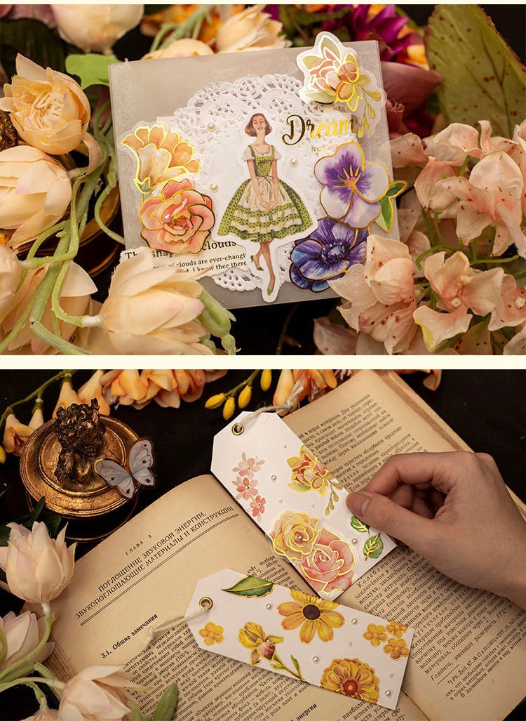 Flowers And Birds Cage Stickers Pack