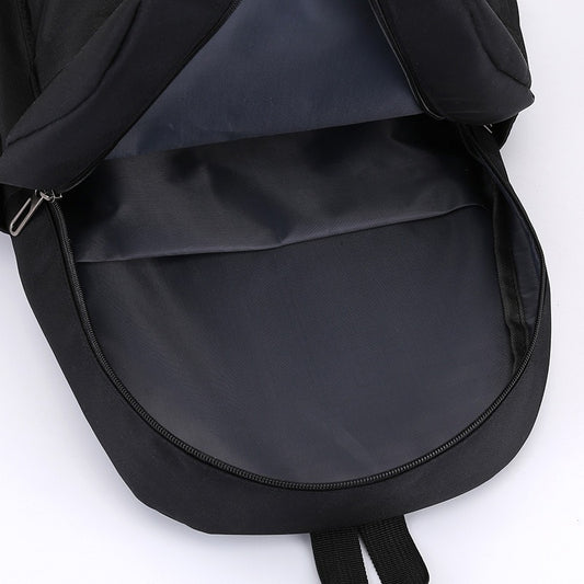 Black Luminous Logo Canvas Backpack Bag - N