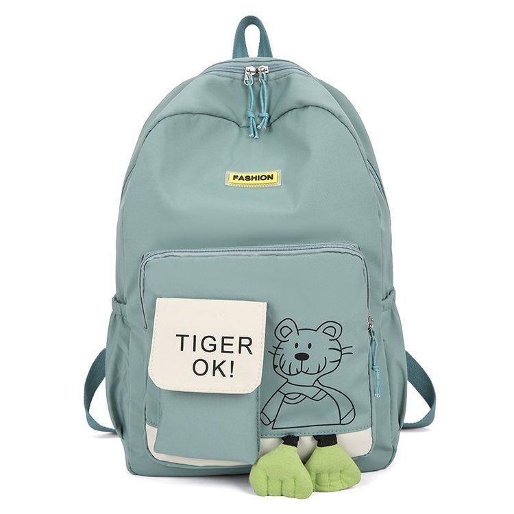 Simple Solid Color Tiger Graffiti Backpack Bag