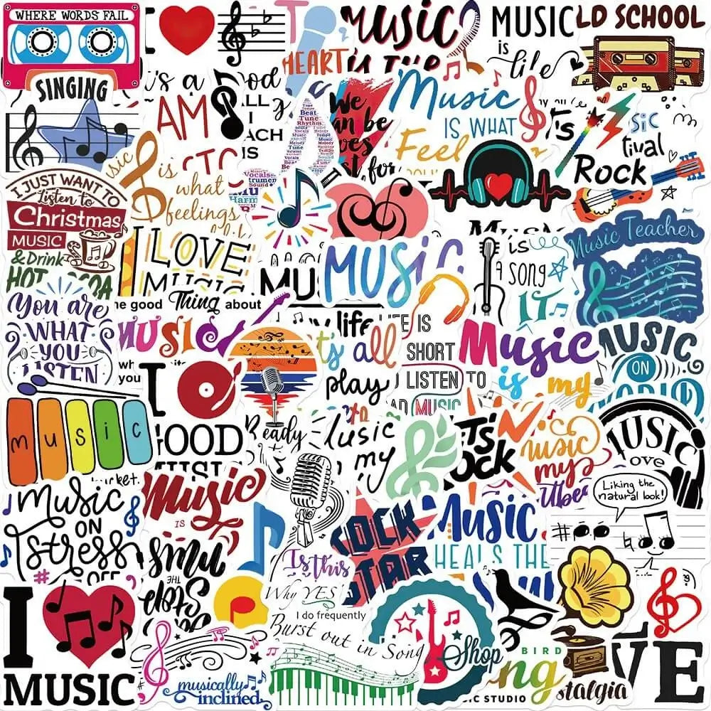 Inspirational Music Decorative Stickers Pack - Set of 50