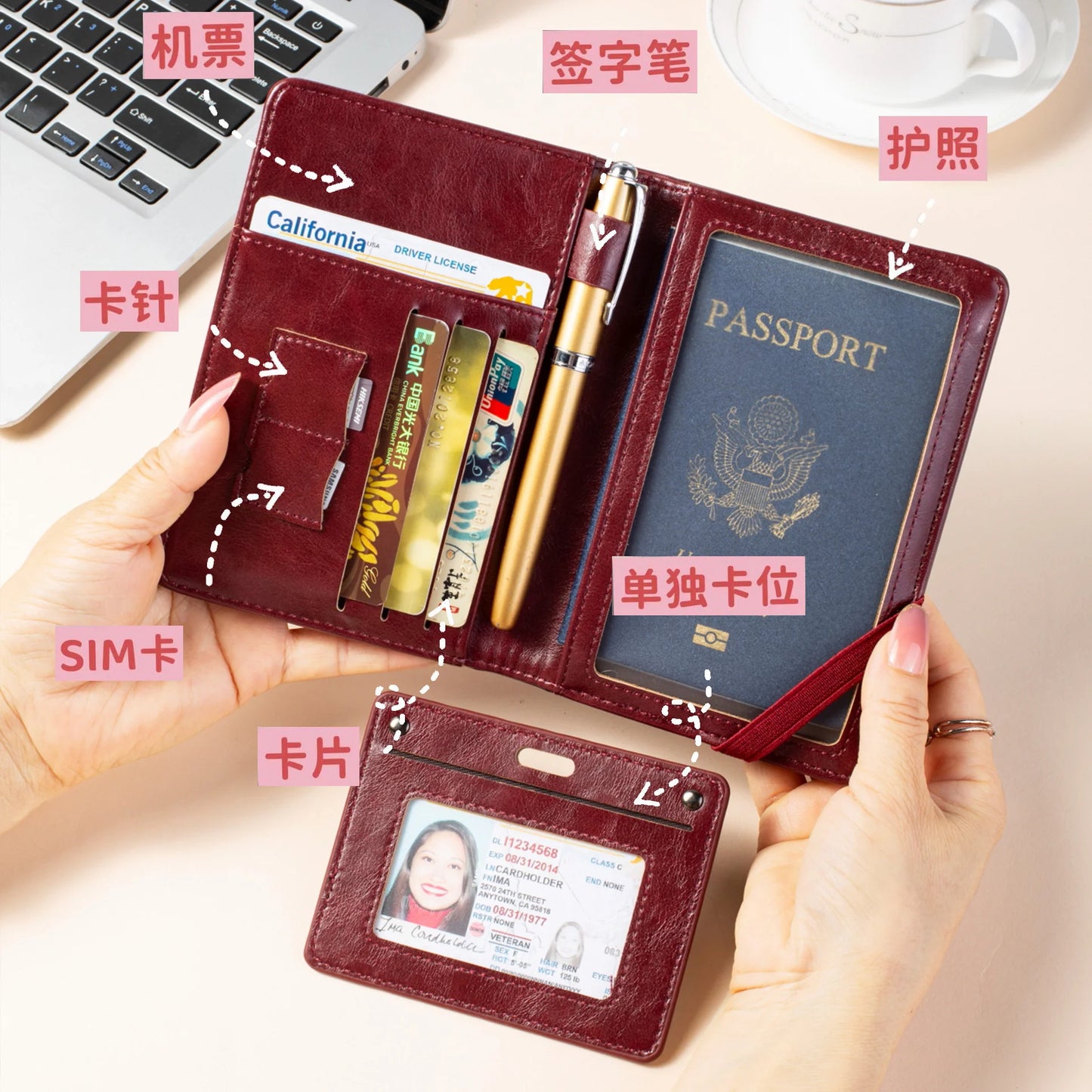 Premium Leather Finish Passport Holder