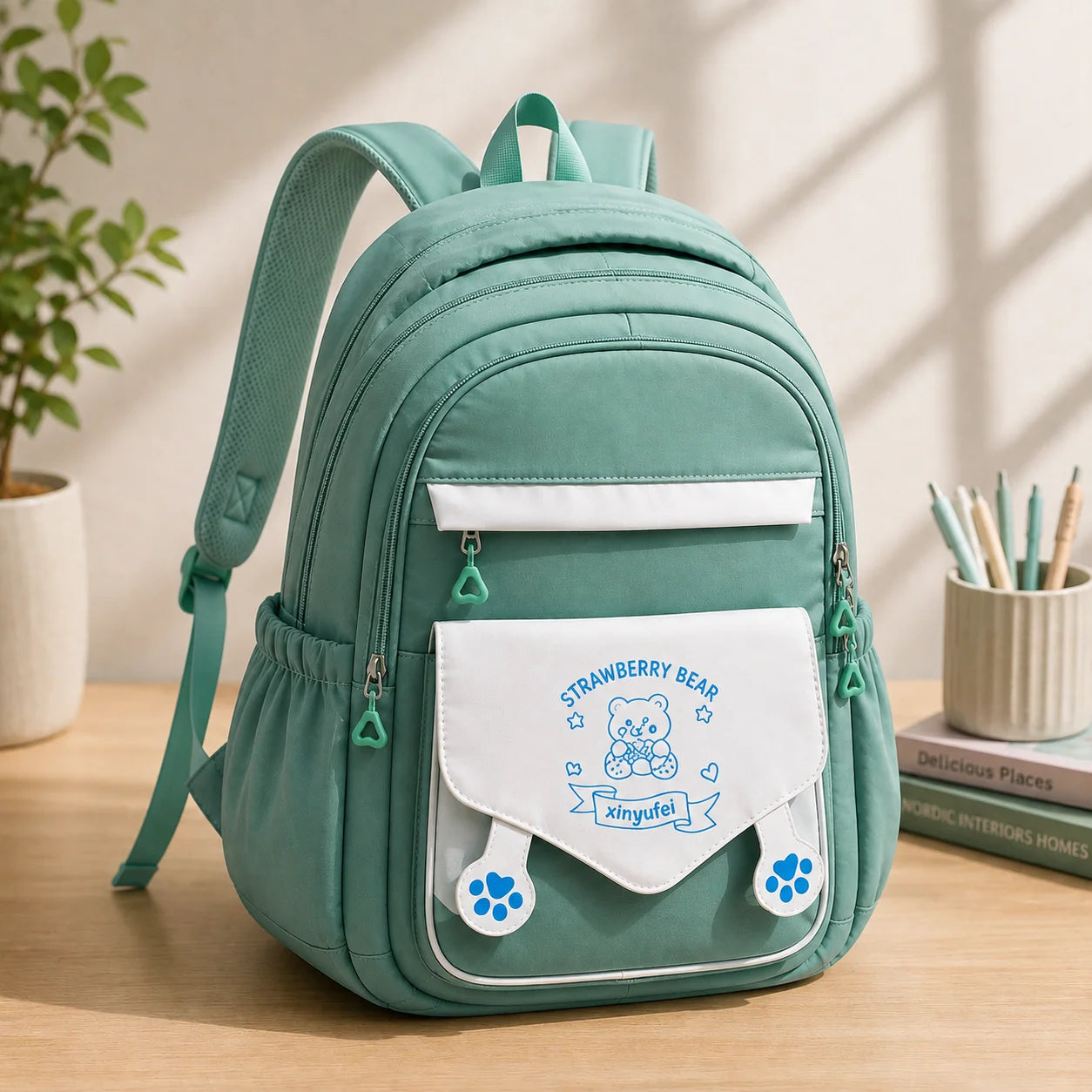 Premium Strawberry Bear Series School Backpack