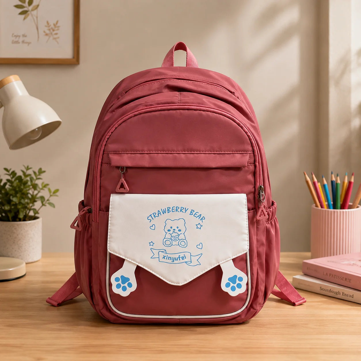 Premium Strawberry Bear Series School Backpack