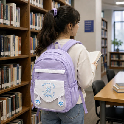 Premium Strawberry Bear Series School Backpack