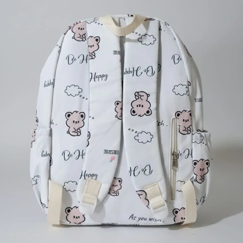 Kawaii Bear & Bunny Print Backpack