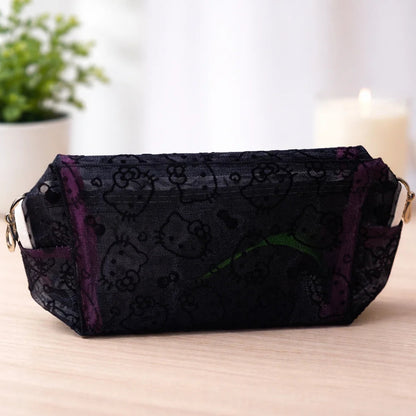 Embroidered Mesh Multi Use Storage Pouch