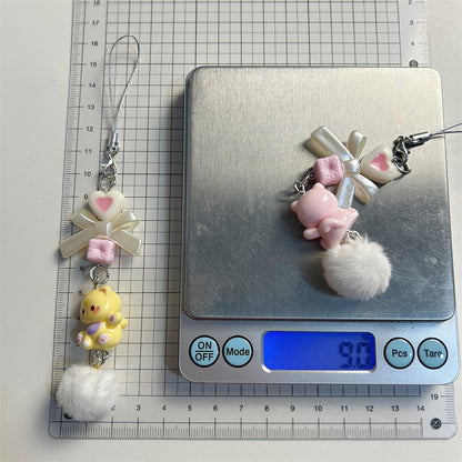 Hello Kitty Fur Ball Beaded Pendant