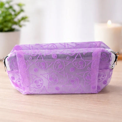 Embroidered Mesh Multi Use Storage Pouch