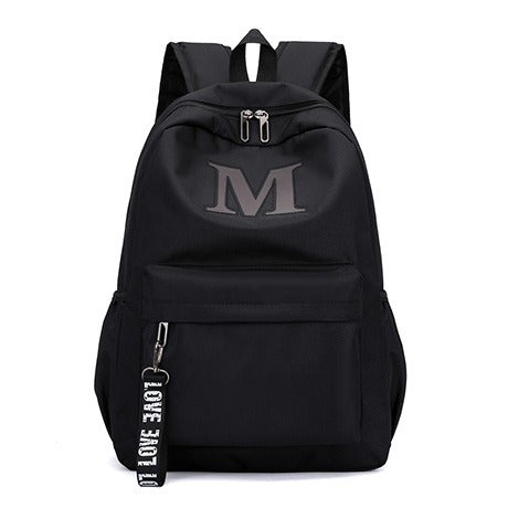 Black Luminous Logo Canvas Backpack Bag