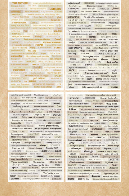 Retro English Text Stickers