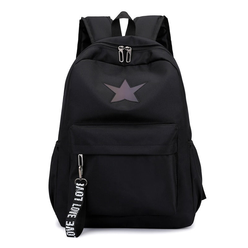 Black Luminous Logo Canvas Backpack Bag