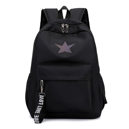 Black Luminous Logo Canvas Backpack Bag