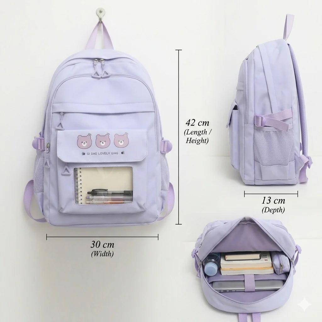 Triple Bear Pastel Kawaii Backpack