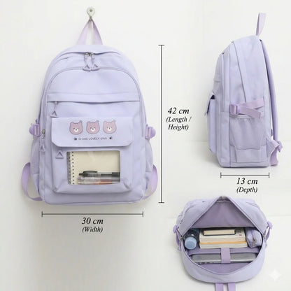 Triple Bear Pastel Kawaii Backpack