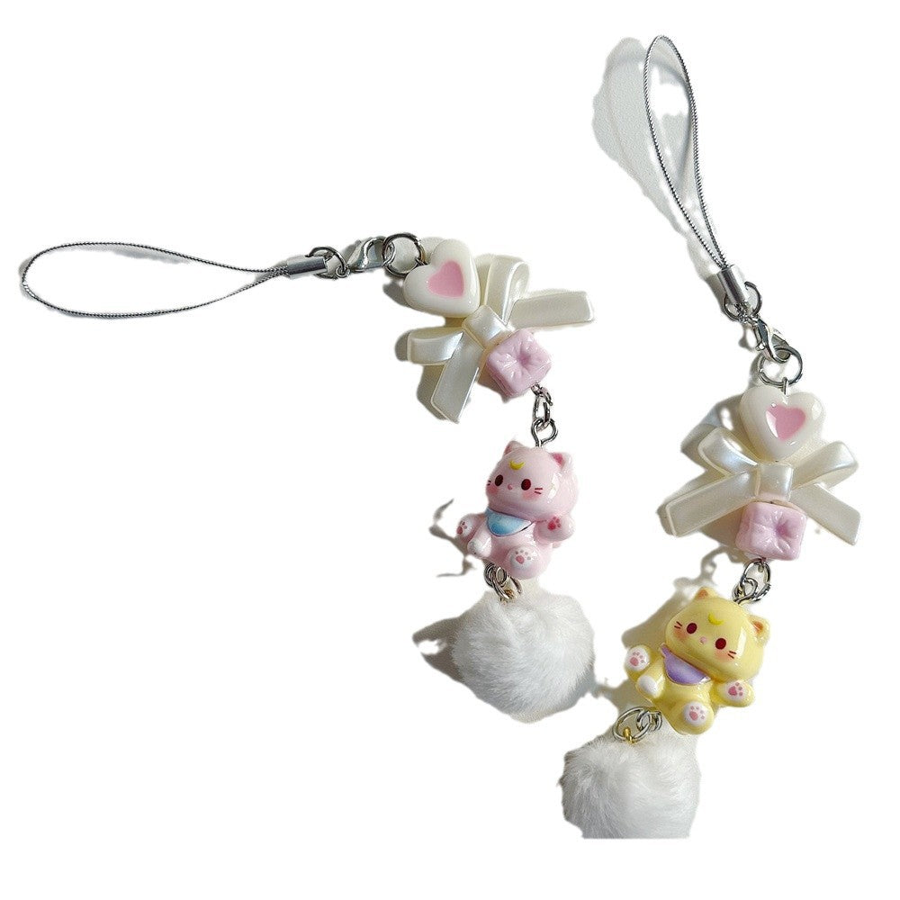 Hello Kitty Fur Ball Beaded Pendant