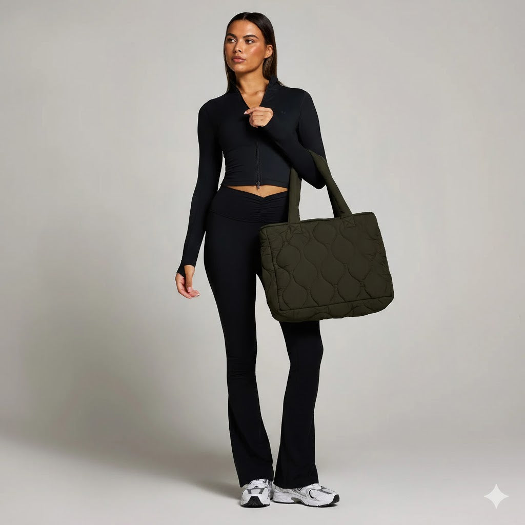 New Quilted Shoulder n Tote Bag