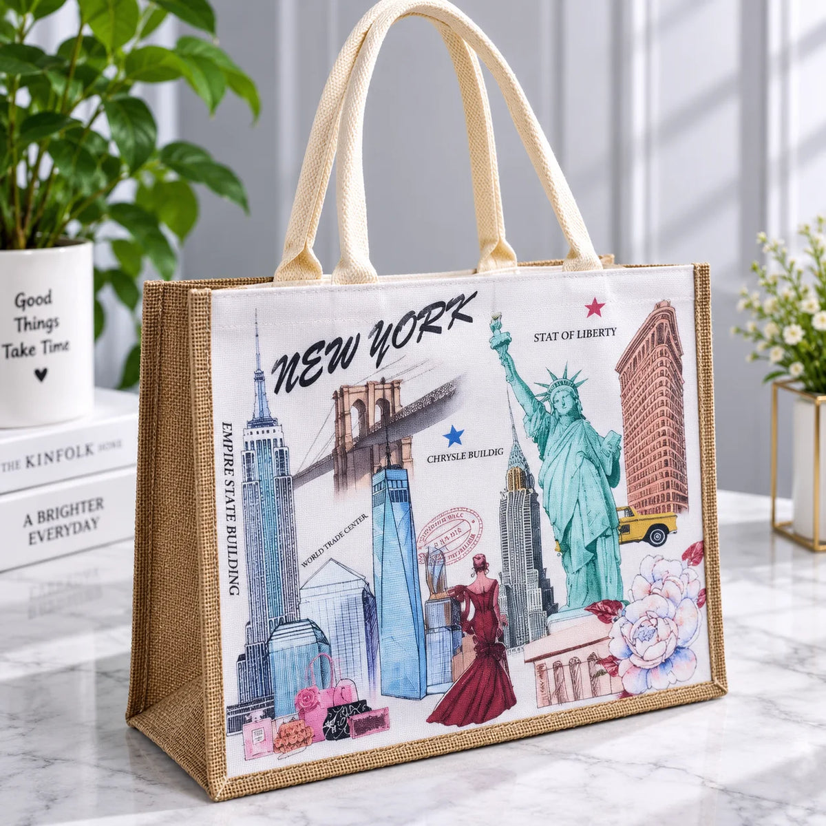 New York Canvas Tote Display
