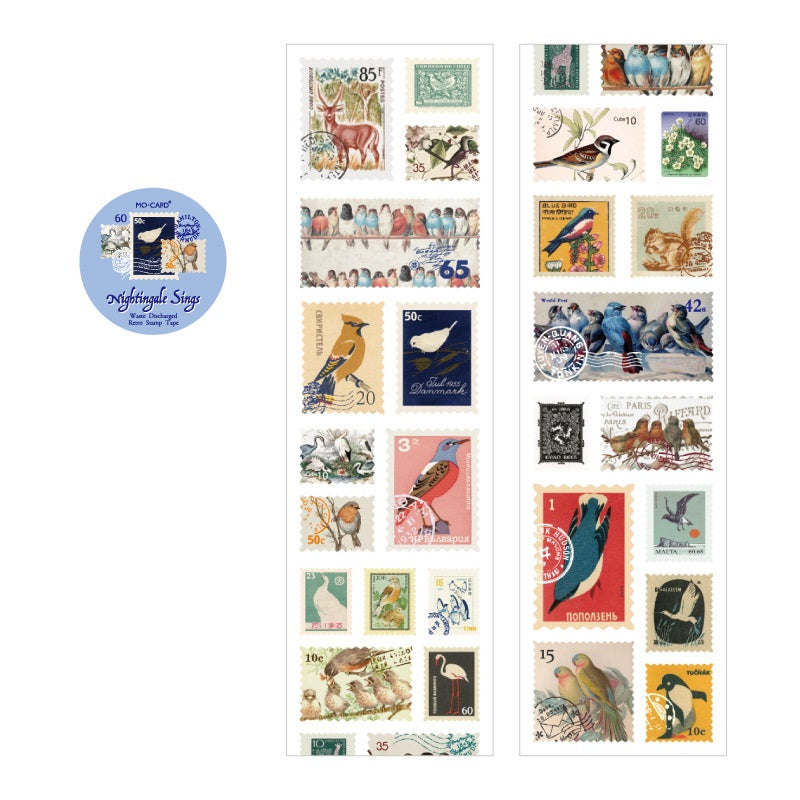 Post Office Series Retro Stamp Stickers Roll