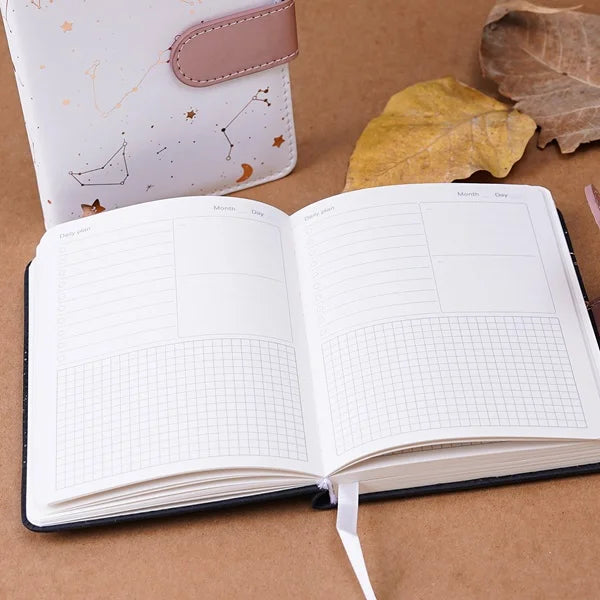 Starry Star Moon Night Pu Leather Cover Planner Notes