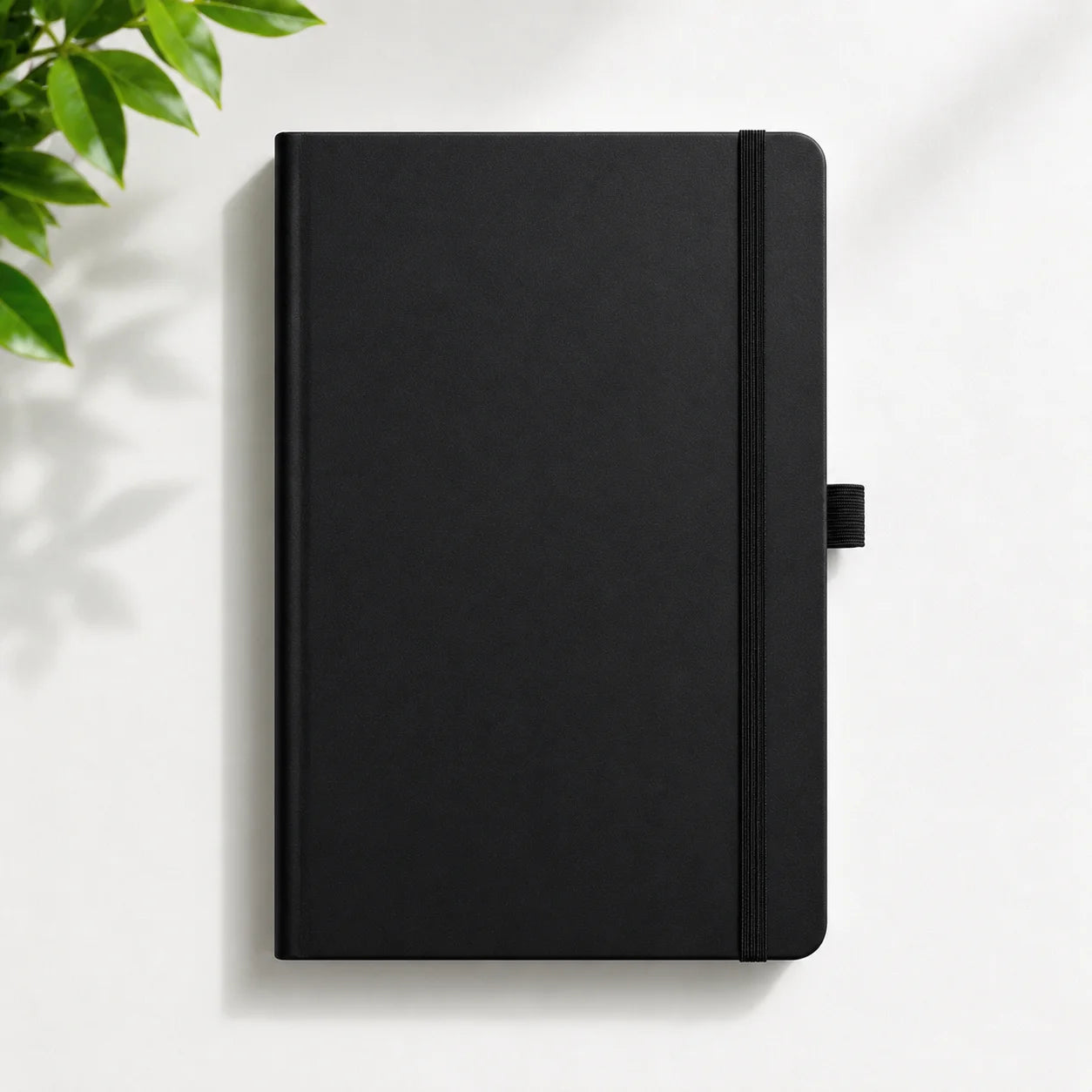 Classic Black Hardcover Notebook with Elastic Closure