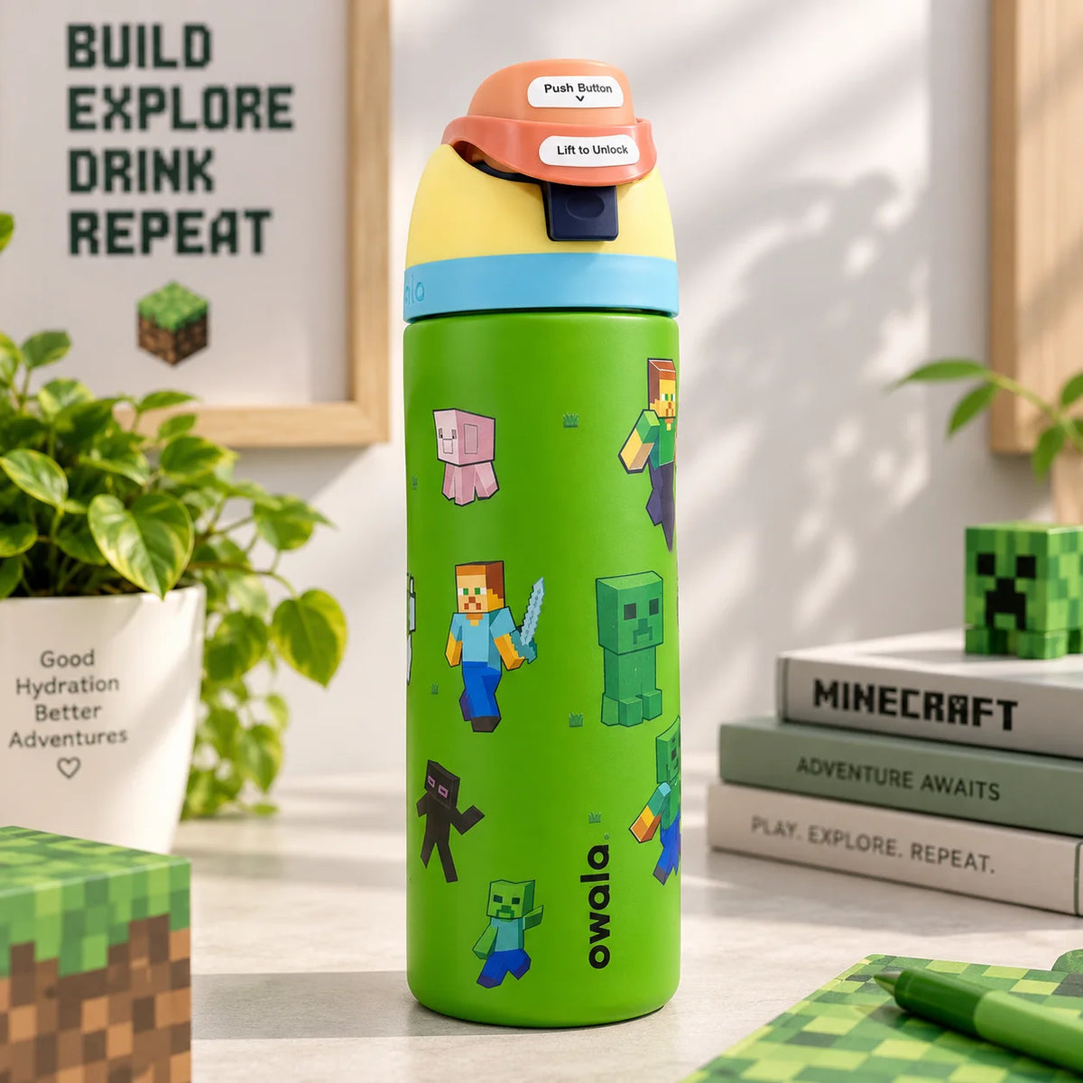 Mine Craft Owala Freesip Water Bottle - Minor Fault