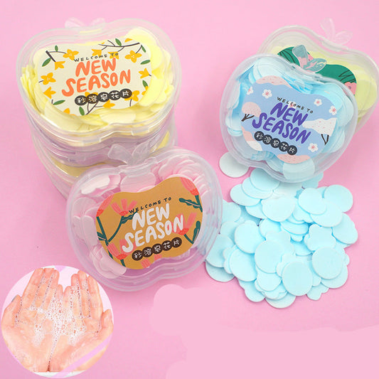 Heart-shaped containers with 'Welcome to New Season' text on a pink background