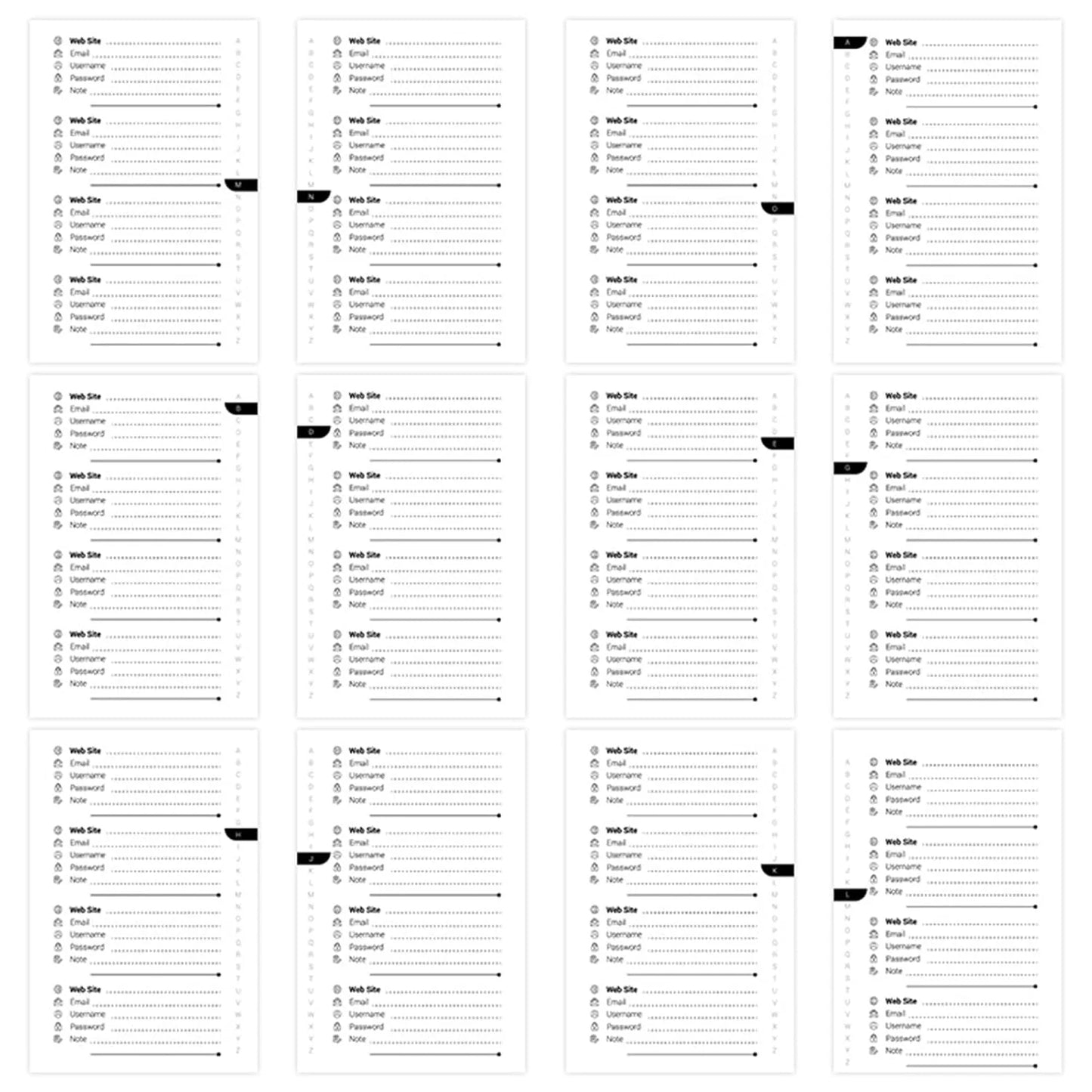 Password Logbook Account Management Journal