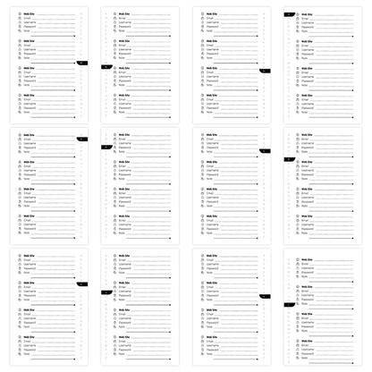 Password Logbook Account Management Journal