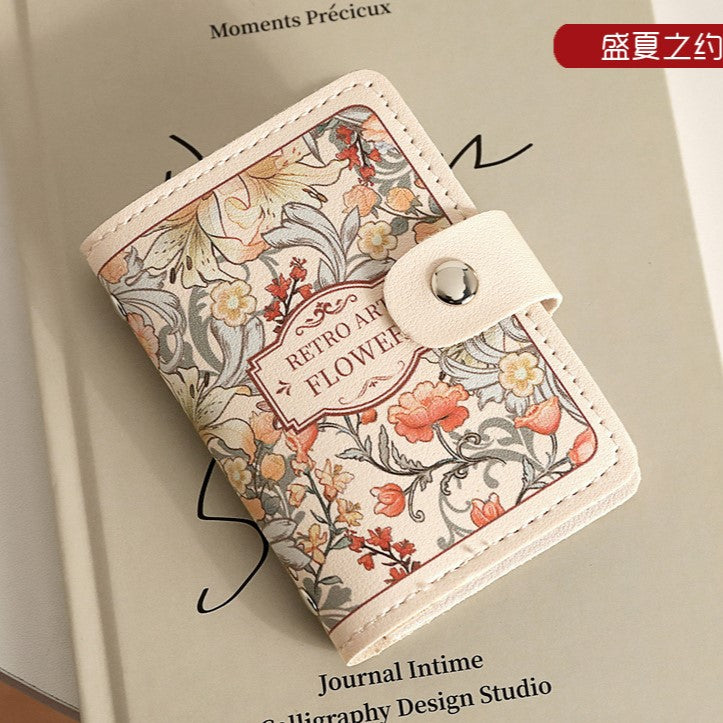 Floral Oil Painting Card Holder