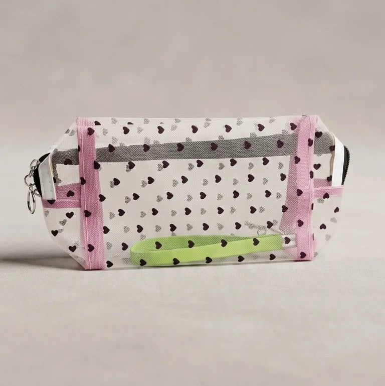 Embroidered Mesh Multi Use Storage Pouch