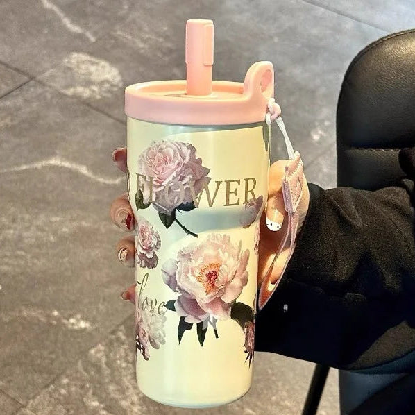 High Value Steel Insulated Rose Series Sipper Bottle