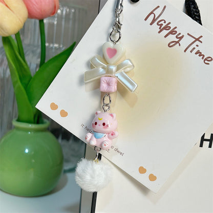 Hello Kitty Fur Ball Beaded Pendant