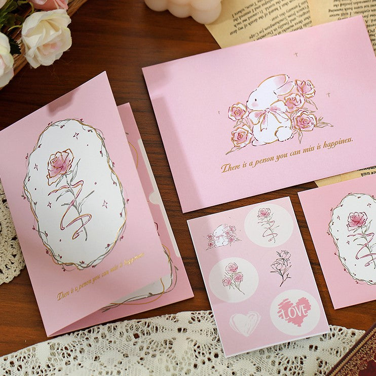 3D Rose Greeting Cards