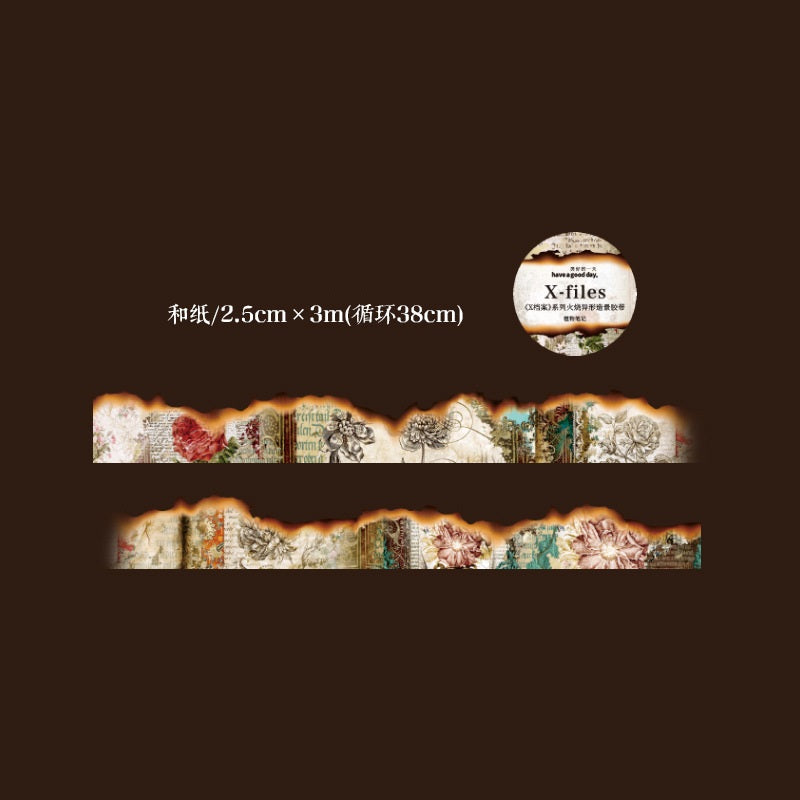 Retro Burnt Corners Washi Sticker Tape