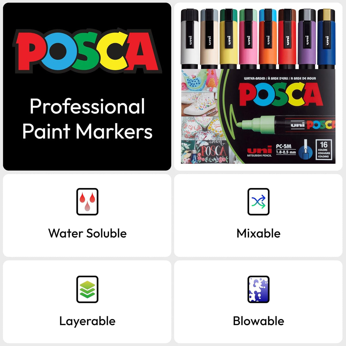 POSCA Acrylic Paint Markers Set