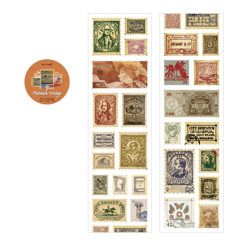 Post Office Series Retro Stamp Stickers Roll