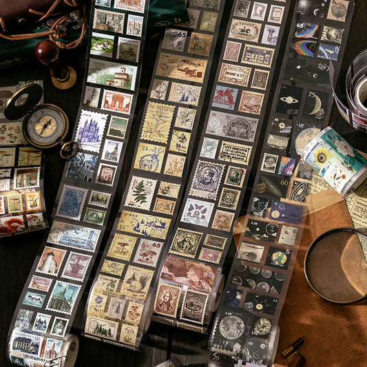 Post Office Series Retro Stamp Stickers Roll