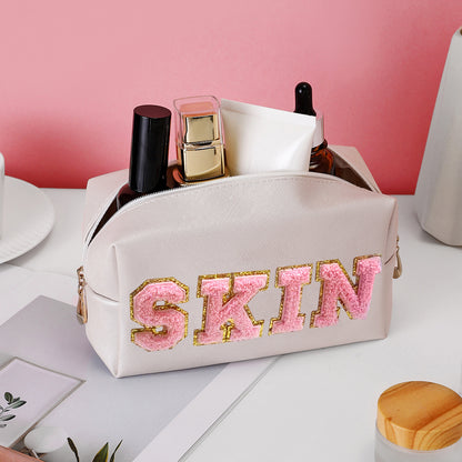 Large Capacity PU Leather Cosmetic Pouch