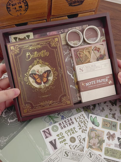 Retro Butterfly Journaling Kit Set