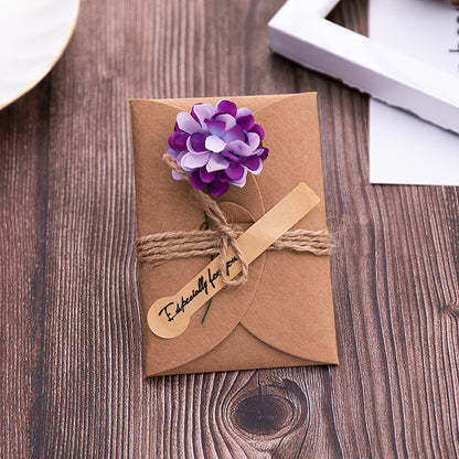 Vintage Kraft Paper Dried Flower Greeting Card