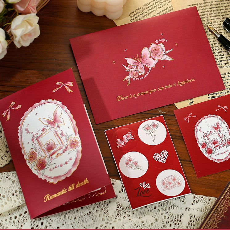 3D Rose Greeting Cards