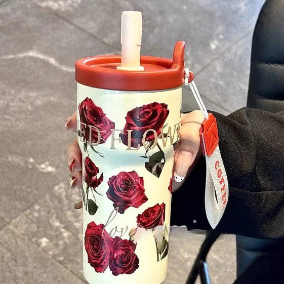 High Value Steel Insulated Rose Series Sipper Bottle